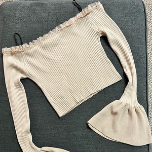 Forever21 cream bell sleeve top